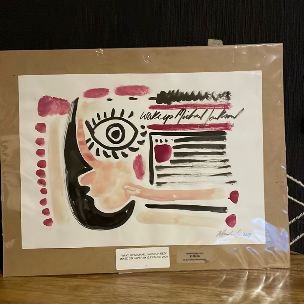 Rick Standridge Original Art, 2009 "Wake up Michael Jackson Red"